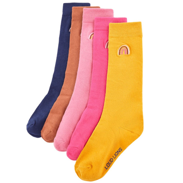 Calcetines para niños 5 pares con diseño de arco iris EU 30-34 D