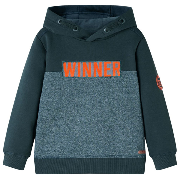 Sudadera con capucha de niños estampado texto Winner verde oscuro 140 D