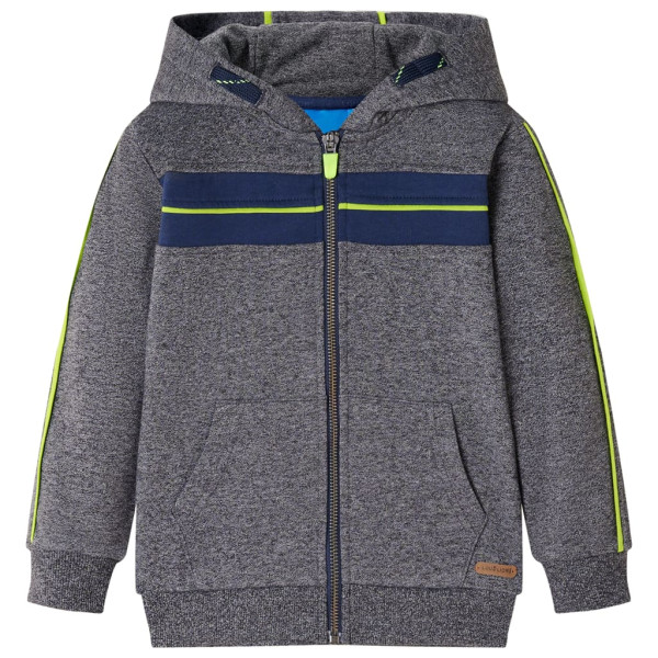 Sudadera para niños con capucha y cremallera gris mélange 116 D