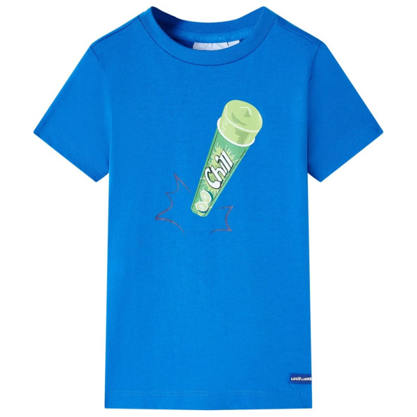 Camiseta para niños con estampado de polo azul chillón 104 D