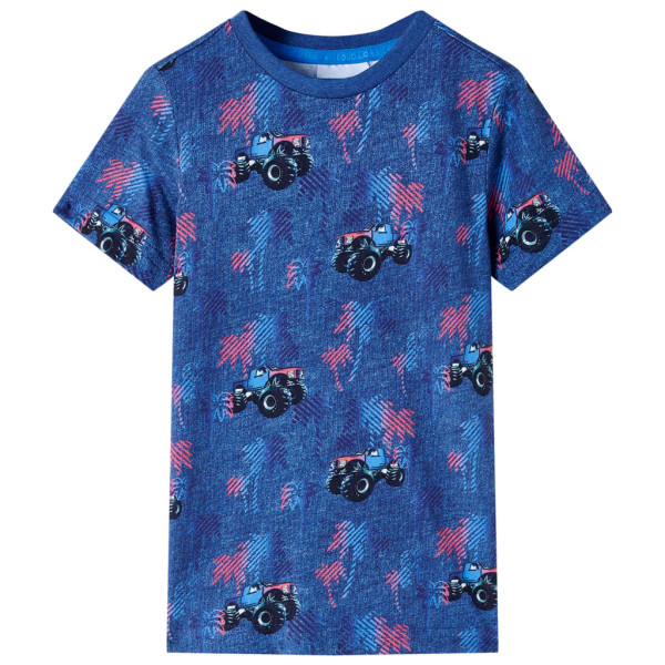 Camiseta para niños con estampado coches monster truck azul oscuro 92 D