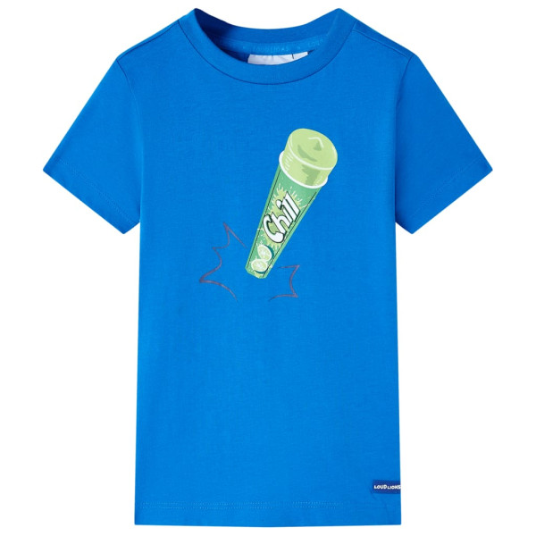 Camiseta para niños con estampado de polo azul chillón 140 D