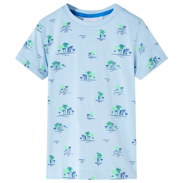 T-shirt para crianças com impressão de coco azul claro 116 D