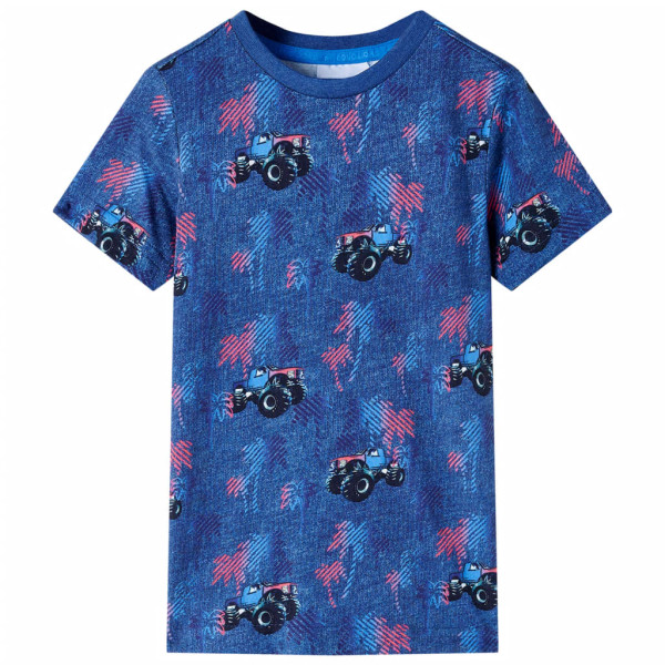 Camiseta para niños con estampado coches monster truck azul oscuro 116 D