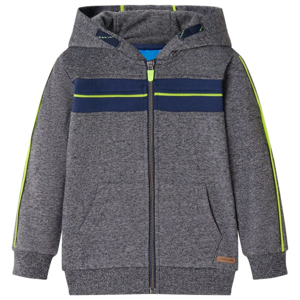 Sudadera para niños con capucha y cremallera gris mélange 128 D