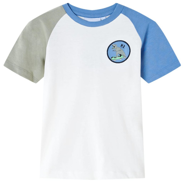 Camiseta para niños con insignia de dinosaurio color crudo 92 D