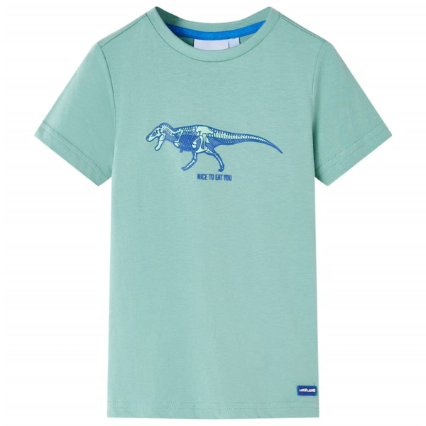 Camiseta infantil com estampa de dinossauro cáqui claro 92 D