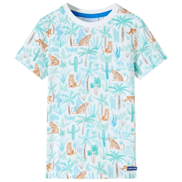 T-shirt infantil com estampa tigre cru 140 D