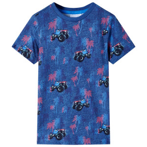 Camiseta para niños con estampado coches monster truck azul oscuro 104 D