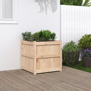 Jardinera de madera maciza de pino 60x60x60 cm D