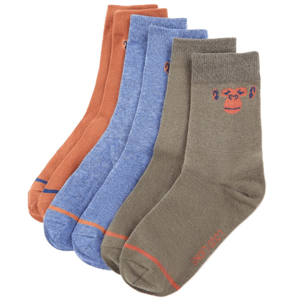 Meias infantis 5 pares com estampa de macaco EU 30-34 D