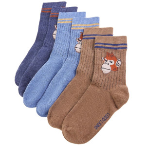 Calcetines para niños 5 pares con estampado de mono EU 23-26 D