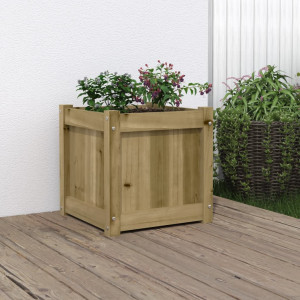 Jardinera madera maciza de pino impregnada 40x40x40 cm D