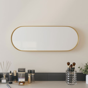 Espejo de pared ovalado dorado 15x40 cm D