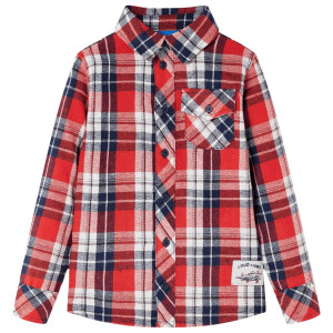 Camisa para crianças vermelho e azul marinho 128 D