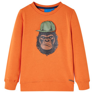 Sudadera para niños con estampado de gorila naranja oscuro 140 D