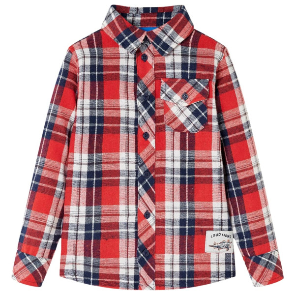 Camisa para crianças vermelho e azul marinho 92 D