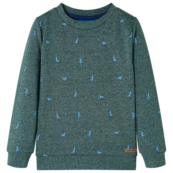 Sudadera para niños con estampado de perritos verde oscuro melange 128 D