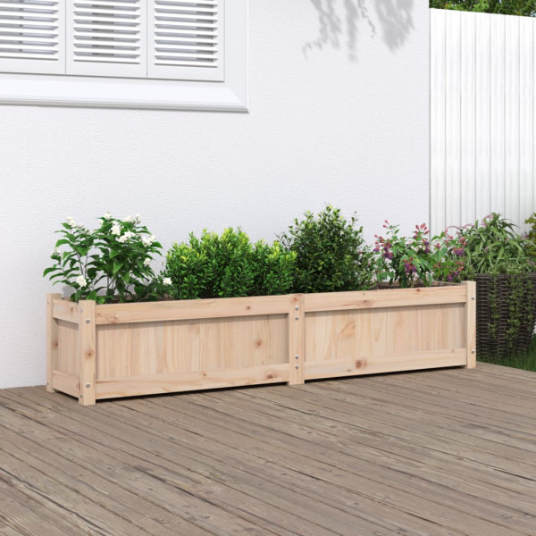 Jardinera de madera maciza de pino 150x31x31 cm D