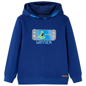 Sudadera con capucha niños estampado videoconsola azul marino 104 D