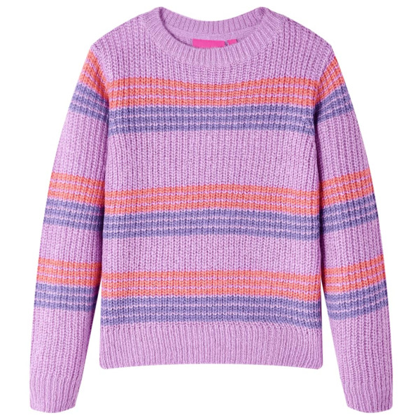 Jersey de punto para niños con rayas color lila y rosa 140 D