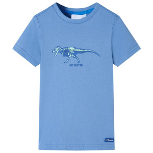 Camiseta para niños con estampado de dinosaurio azul 92 D