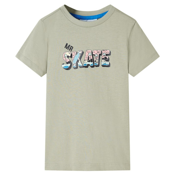 Camiseta para niños con estampado Skate caqui claro 116 D