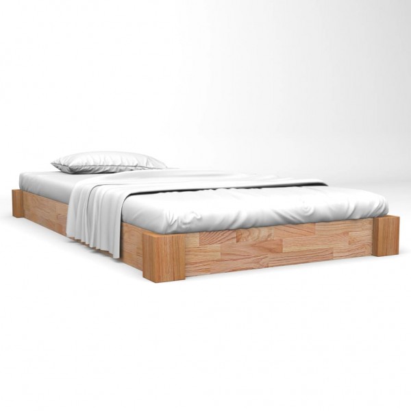 Estructura de cama de madera maciza de roble 160x200 cm D