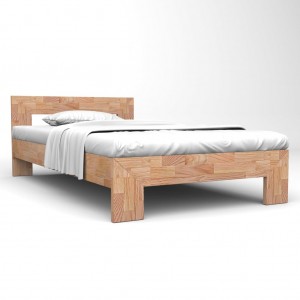 Estructura de cama de madera maciza de roble 140x200 cm D