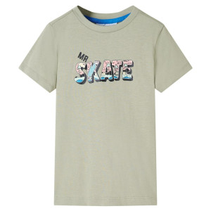 Camiseta para niños con estampado Skate caqui claro 128 D