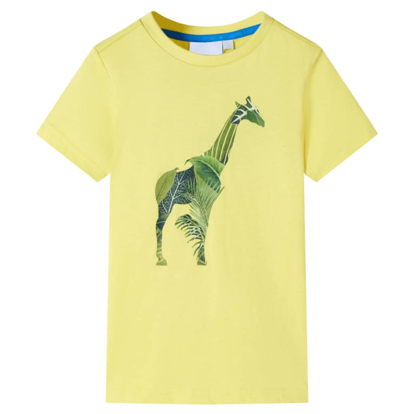 Camiseta infantil com estampa de girafa amarela 92 D