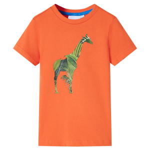 Camiseta para niños con estampado de jirafa naranja 104 D