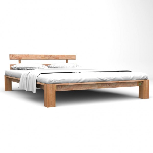 Estructura de cama de madera maciza de roble 160x200 cm D