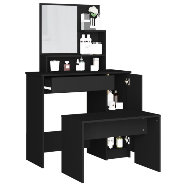 Juego de muebles de tocador negro 86.5x35x136 cm D