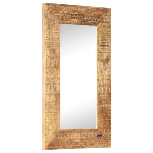 Espejo tallado a mano madera maciza de mango 80x50x11 cm D