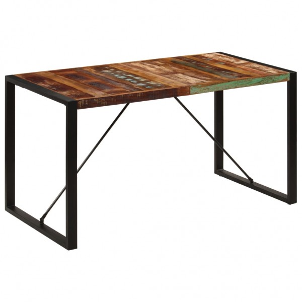 Mesa de jantar de madeira maciça reciclada 140x70x75 cm D