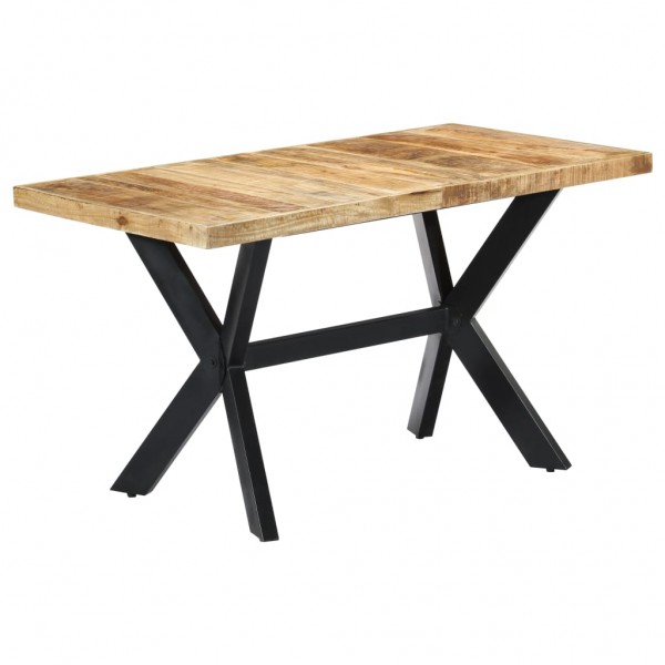Mesa de jantar madeira maciça de mangue em bruto 140x70x75 cm D