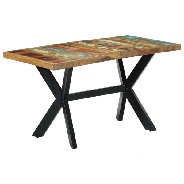 Mesa de jantar de madeira maciça reciclada 140x70x75 cm D