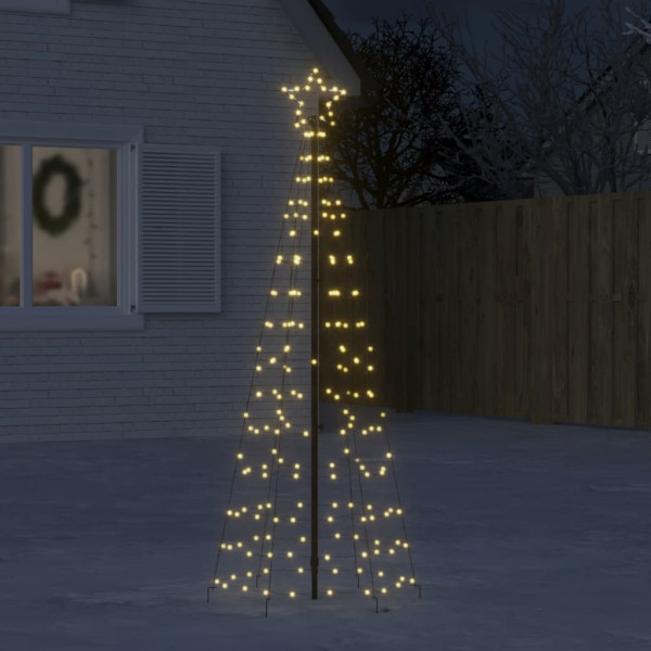 Árvore de cone de Natal com estacas 220 LEDs brancos quentes 180 cm D