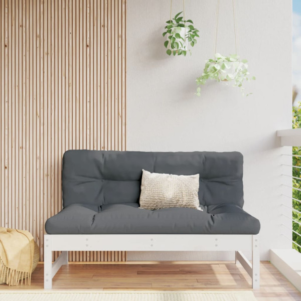 Sofá central de jardim madeira maciça de pinho branco 120x80 cm D