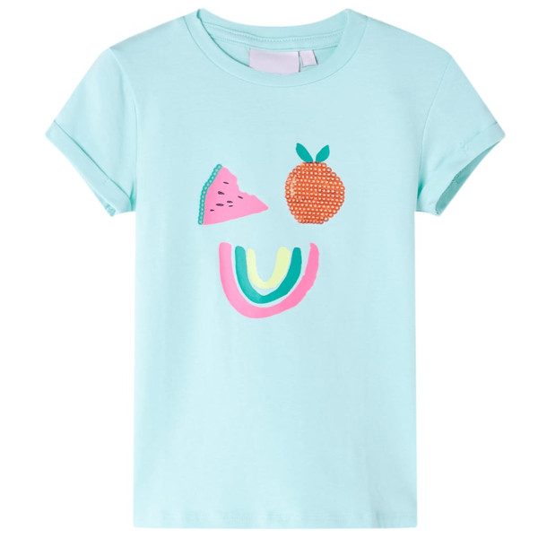 Camiseta infantil água-marinha clara 116 D