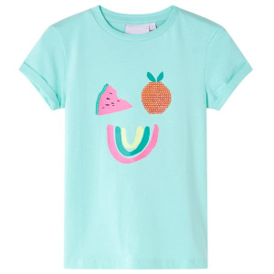 Camiseta para niños menta claro 128 D