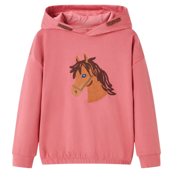 Sudadera para niños con capucha rosa palo 104 D