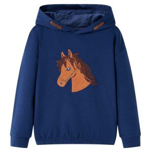 Sudadera para niños con capucha azul marino 104 D