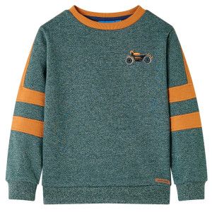 Sudadera para niños verde oscuro melange 140 D