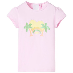 Camiseta infantil rosa claro 128 D