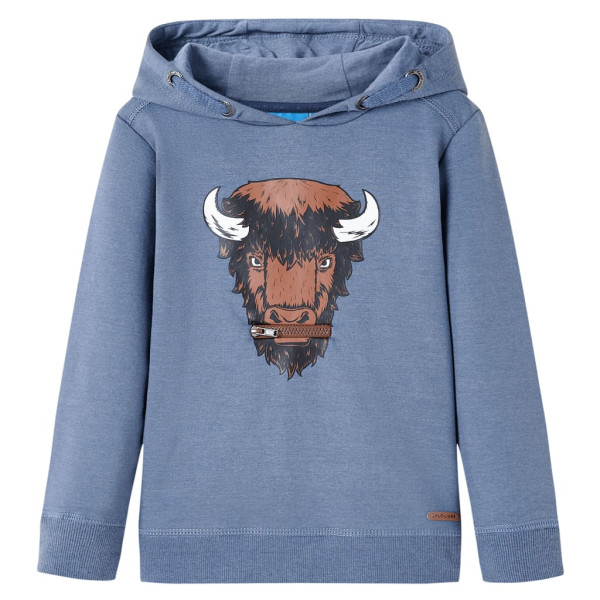 Sudadera para niños con capucha azul melange 128 D