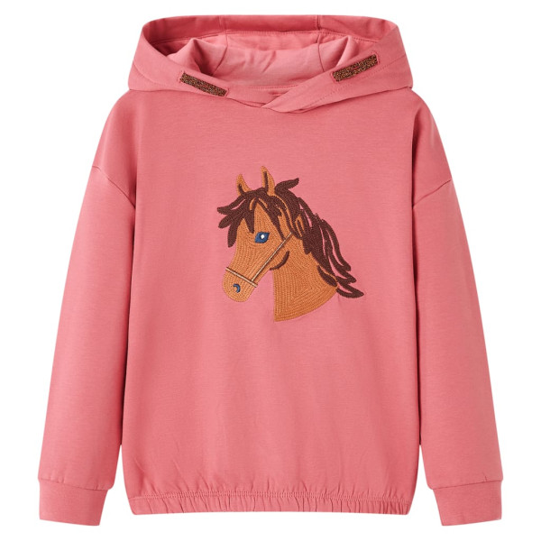 Sudadera para niños con hooda rosa palo 140 D