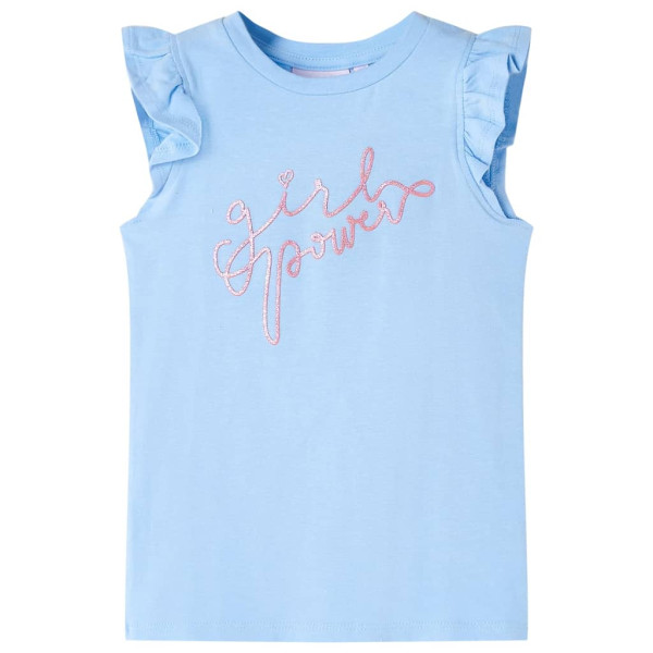 Camiseta para niños de manga volante azul claro 104 D