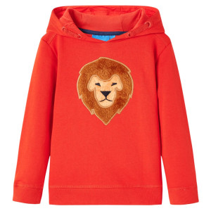 Sudadera para niños con capucha rojo 104 D